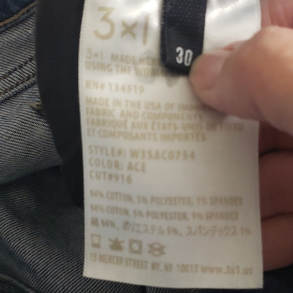 3x1 W3 STRAIGHT AUTHENTIC CROP ACE Jean's - Picture 7 of 7